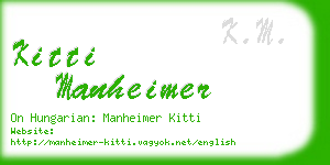 kitti manheimer business card